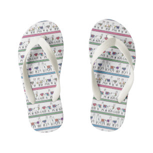 Tongs Enfants Motif Llama Stripe