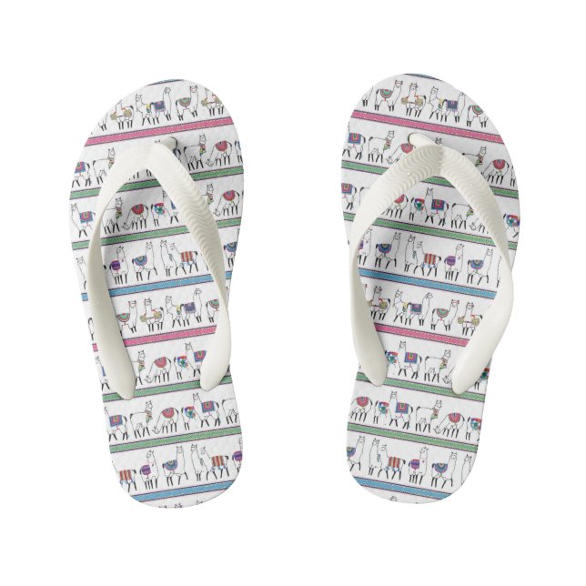 Tongs Enfants Motif Llama Stripe (Semelle)