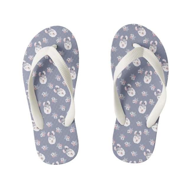 Tongs Enfants Motif Llamas & Flowers (Semelle)