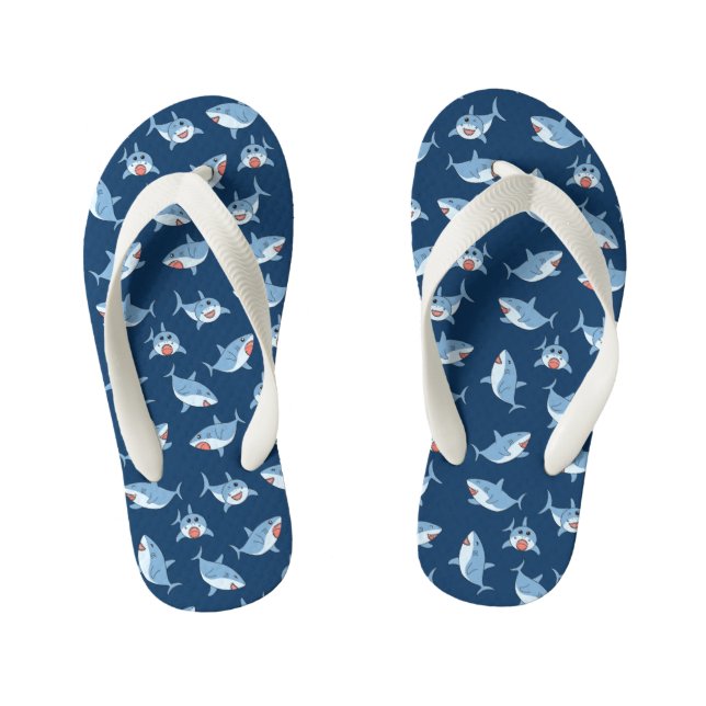 Tongs Enfants Motif Océan Requins Blancs Mignons (Semelle)