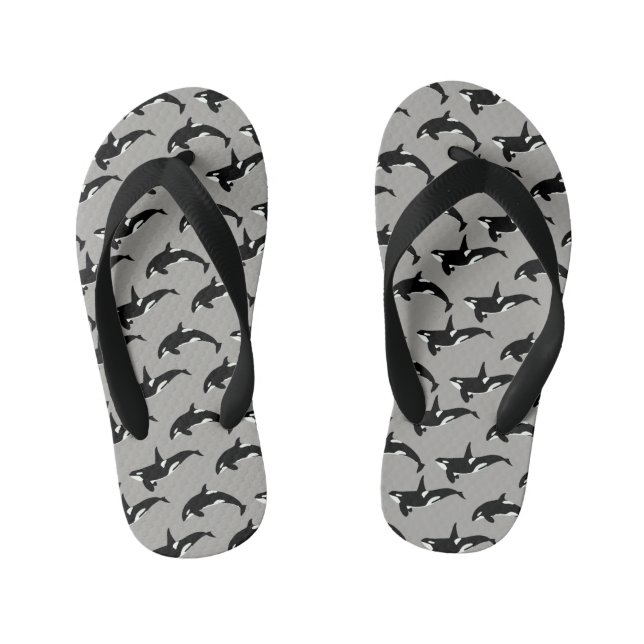 Tongs Enfants Motif Orca :Gris (Semelle)