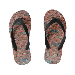 Tongs Enfants Mur De Briques Rougeâtre/Brick, Avec Quelques Bri