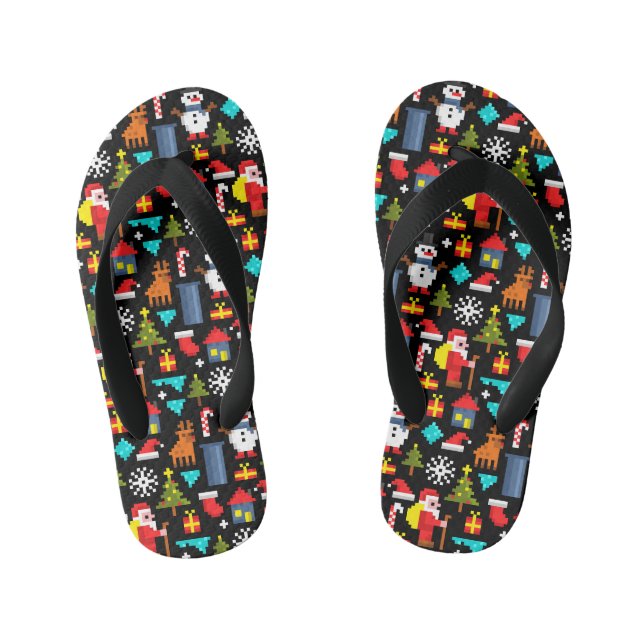Tongs Enfants Noël Pixel (Semelle)