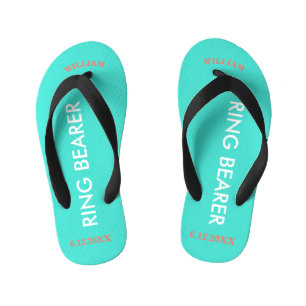 Tongs Enfants NOM du porteur d'anneau Turquoise Bleu