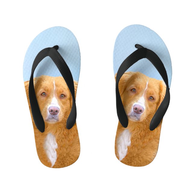 Tongs Enfants Nouvelle-Écosse Peinture de chien pour l'essayeur  (Semelle)