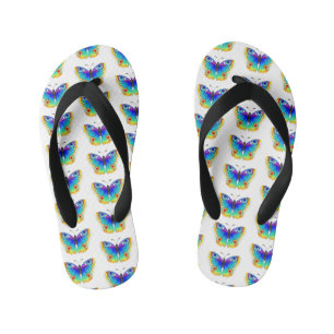 Tongs Enfants Oeil de paon arc-en-ciel