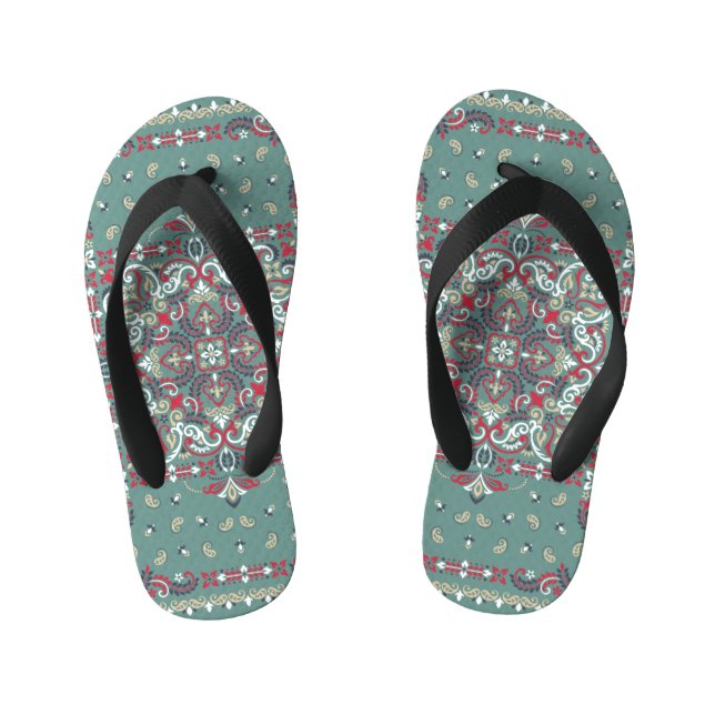 Tongs Enfants Paisley Bandana Imprimer : Écharpe à cou de soie (Semelle)