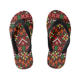 Tongs Enfants Palestine Tatreez Broderie traditionnelle