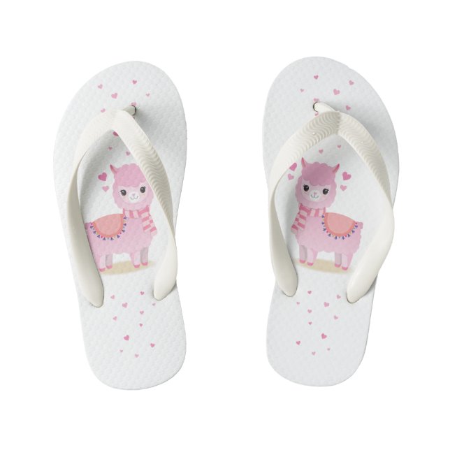 Tongs Enfants Pantouffle Infantile Lama Rose (Semelle)