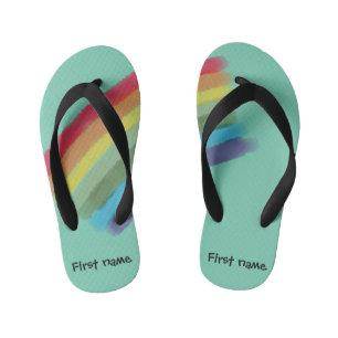 Tongs Enfants Pantoufles faites sur commande d'arc-en-ciel