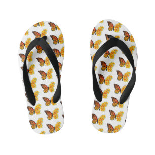 Tongs Enfants Papillon fleur avec pavot de Californie jaune