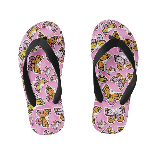 Tongs Enfants Papillon Y2K vibe orange (Semelle)
