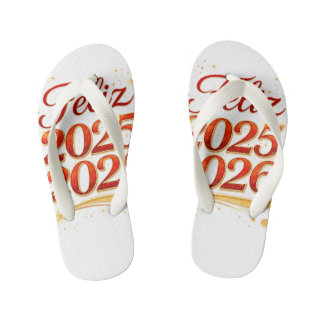 Tongs Enfants Par de Chancletas con Diseño “Feliz 2025–2026” | C