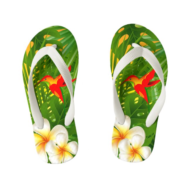 Tongs Enfants Paradis tropical avec un colibri (Semelle)