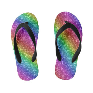 Tongs Enfants Parties scintillant arc-en-ciel
