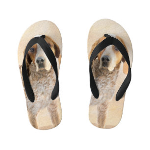 Tongs Enfants Peinture américaine anglaise sur pilon - Chien Art