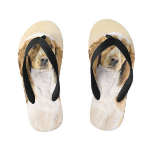 Tongs Enfants Peinture d'espagnol Welsh Springer - Art original 