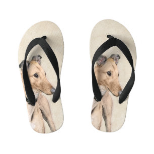 Tongs Enfants Peinture Greyhound - Cute Original Chien Art