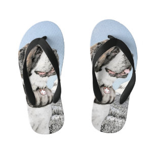 Tongs Enfants Peinture Saint Bernard - Cute Original Chien Art