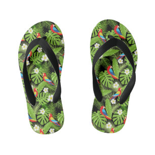 Tongs Enfants perroquets carrelés cool motif Tropical