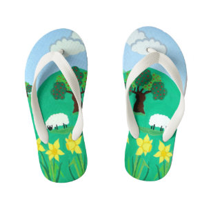 Tongs Enfants pittoresque illustration amusante de mouton mignon