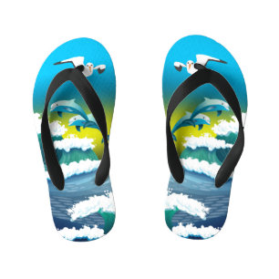 Tongs Enfants Plage des dauphins de mer