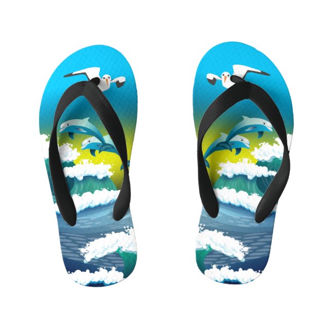 Tongs Enfants Plage des dauphins de mer (Semelle)