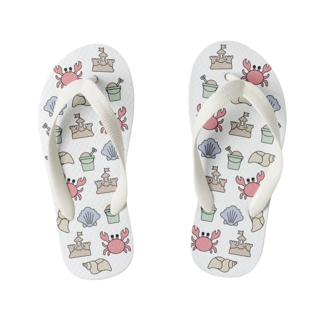 Tongs Enfants Plage Sandcastle Pail Crab Shell Pastel (Semelle)