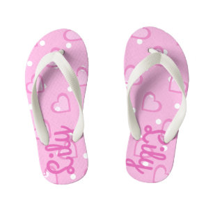 Tongs Enfants Plutôt Coeur Rose Personnalisable Pour Les Enfants