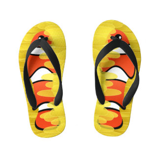 Tongs Enfants Poisson clown et belle anémone de mer Jaune
