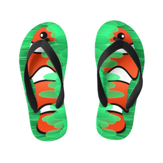 Tongs Enfants Poisson clown et belle anémone de mer verte