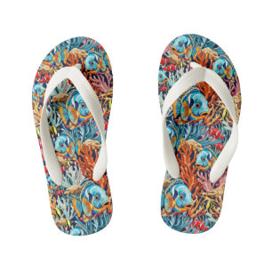 Tongs Enfants Poissons Tropicaux Couleurs Vives Ambiance Été