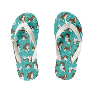 Tongs Enfants race de chien beagle - turquoise