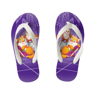 Tongs Enfants renard et hibou
