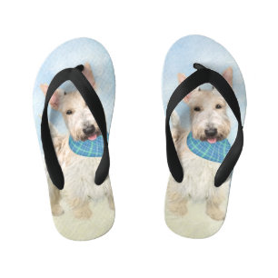 Tongs Enfants Scottish Terrier Wheaten Dog Painting Art original