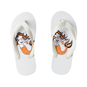 Tongs Enfants Sirène à cheveux orange