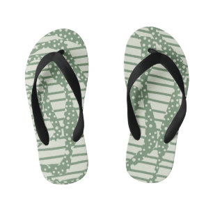 Tongs Enfants Spots et bandes 2 - Vert