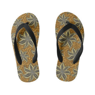 Tongs Enfants Style Batik Floral Abstrait africain