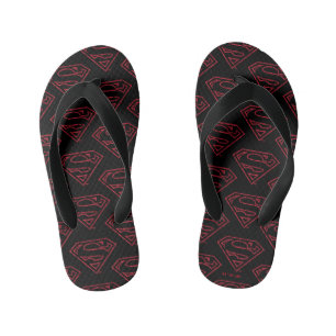 Tongs Enfants Superman S-Shield Logo en ligne rouge