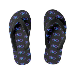 Tongs Enfants Symbole de Neon Infinity par Glowing Hummingbird