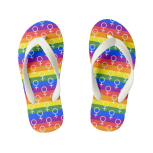 Tongs Enfants Symbole féminin Motif arc-en-ciel