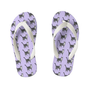 Tongs Enfants Tabby Chat Plage Violet Flip Flops Thongs