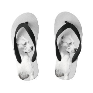 Tongs Enfants Tableau Dogo Argentino - Art Chien original
