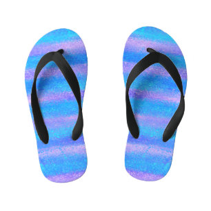 Tongs Enfants Tirures Iridescentes Chatoyantes Turquoise Rose