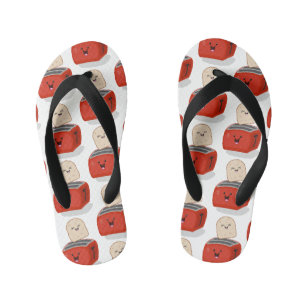 Tongs Enfants Toast de Cute kawaii et dessin animé de grille-pai