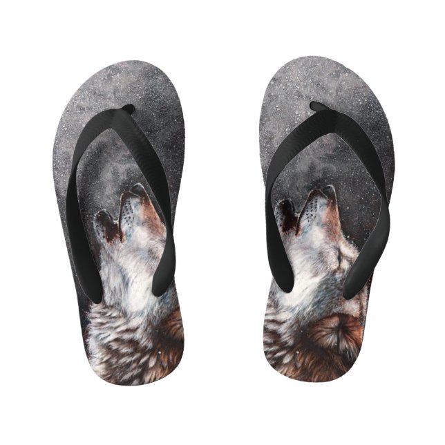 Tongs Enfants Trois loups hurlant (Semelle)