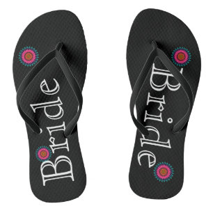 Tongs Épouse de Lotus noir et rose