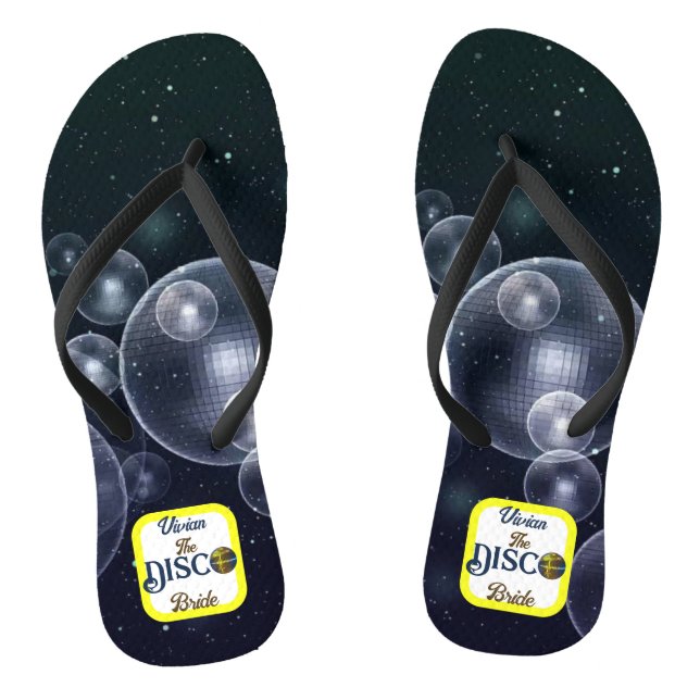 Tongs Épouse Discothèque Retro Personnalisée Bachelorett (Semelle)