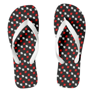 Tongs Érable rouge et blanc du patriote canadien sur NOI