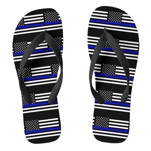 Tongs États-Unis Drapeau Le Thème Ligne Bleue Mince (Semelle)